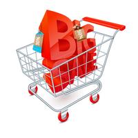 Shopping cart sale emblem vector