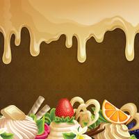 Caramel sweets background vector