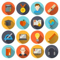 Iconos de e-learning plana vector