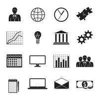 Conjunto de iconos genéricos planos de negocios vector