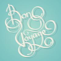 Calligraphy bon voyage text vector