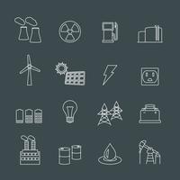 Energy power industry design elements vector