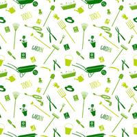 Garden tools seamless pattern vector