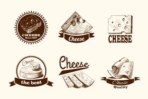 Cheese sketch labels vector