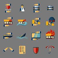 Insurance Security Icons Set vector