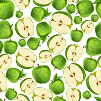 Seamless apple fruit sliced pattern vector