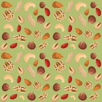 Nut mix seamless pattern vector