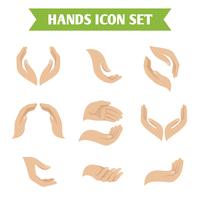 Hand hold protect icons vector