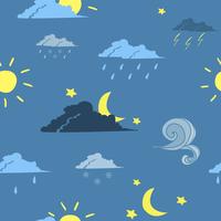 Seamless weather forecast background vector
