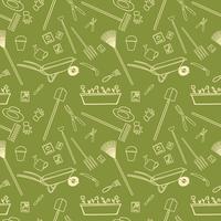 Garden tools seamless pattern vector