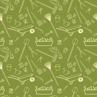 Garden tools seamless pattern vector