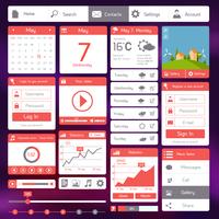 Flat user interface template vector