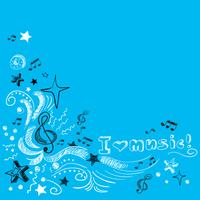 Music doodle background vector