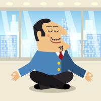 Boss meditation scene vector