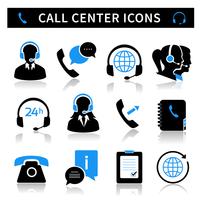 Conjunto de iconos de servicio de centro de llamadas vector