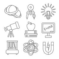 Physics Science Icons vector
