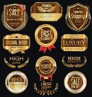 Luxury premium golden badges and labels vector