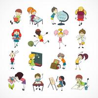 School kids doodle sketch vector