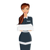 Woman hotel maid portrait vector