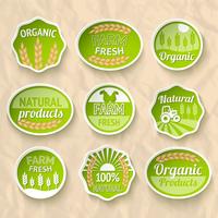 Farming harvesting and agriculture stickers vector