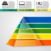 Piramide infografia 3d vector