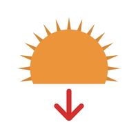 Icono de vector de la puesta del sol