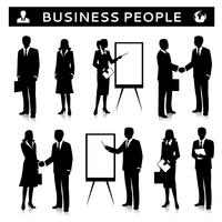 Flipcharts with business people silhouettes vector