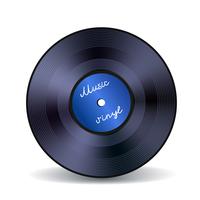 Retro vinyl music record emblem vector
