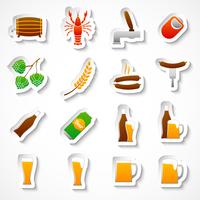 Alcohol beer party stickers set vector