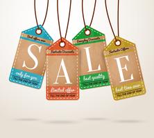 Cardboard price tags sale labels vector