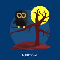Night Owl Conceptual illustration Design vector