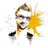 Man ink hipster vector