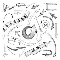 Arrows icon sketch vector