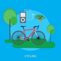 Ciclismo Conceptual Ilustración Diseño vector