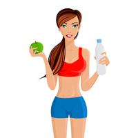 Estilo de vida saludable chica fitness vector