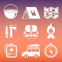 Outdoors camping pictograms collection vector