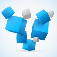 Abstract 3d cubes background vector