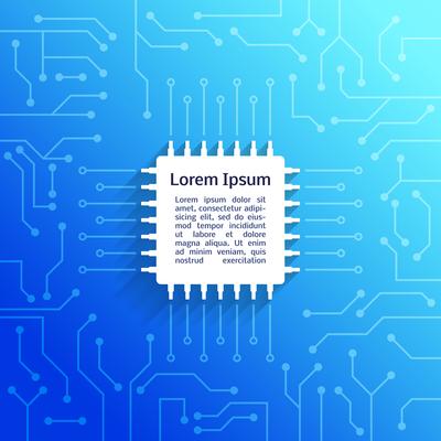 Circuit board blue background