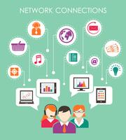 Social network connection concept vector