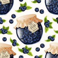 Blueberry jam seamless pattern vector