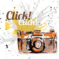 Grunge ink camera vector