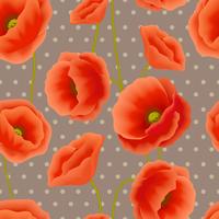 Poppy seamless wallpaper vector