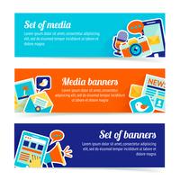 Media banner set vector