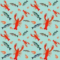 Lobster seamless pattern vector
