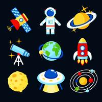 Space icons set vector