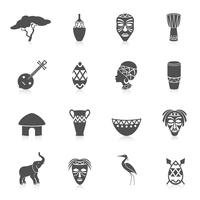 Africa icons set vector