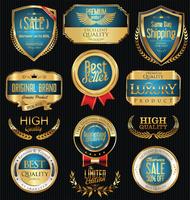 Luxury premium golden badges and labels vector