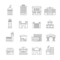 Iconos de edificios gubernamentales vector