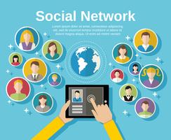 Social network concept vector