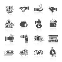 Money icon black vector